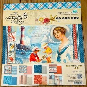 Graphic 45 Papercrafting pad. By the Sea collection. Never used. Double sided.